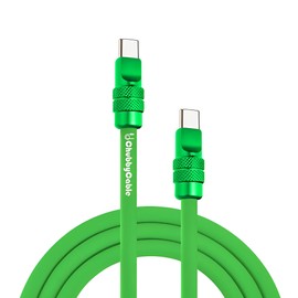 chubbycable Chubby 2.0 Anodized Version - 240W USB C Cable Reflective Shine Charge Cable Silicone Fast Charging Cable, Green, Type C to Type C, 9.8FT