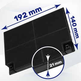Pack of 2 Activated Carbon Filters for Cooker Hood 192 x 140 x 21 mm 9029793552 50290660005 E3CFF70 for Electrolux C00094514 for Ariston D141 EFF70 for Faber Guarantee 10 Years MONTERAL