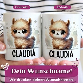 Tassenliebling® Vogel Tasse personalisiert – Kindertasse mit Namen – Tiere Geschenke – Tasse mit Namen Kind – Personalisierte Geschenke Kinder – Kinderbecher aus Keramik 330ml