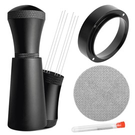 beiyaiey WDT Tools Espresso Puck Screen - 54mm Dosing Funnel & Stainless Steel Needles Coffee Stirrer Distribution Tool Easy to Use