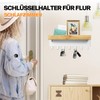TINIFO Wooden Key Rack with Shelf - Key Holder Wall