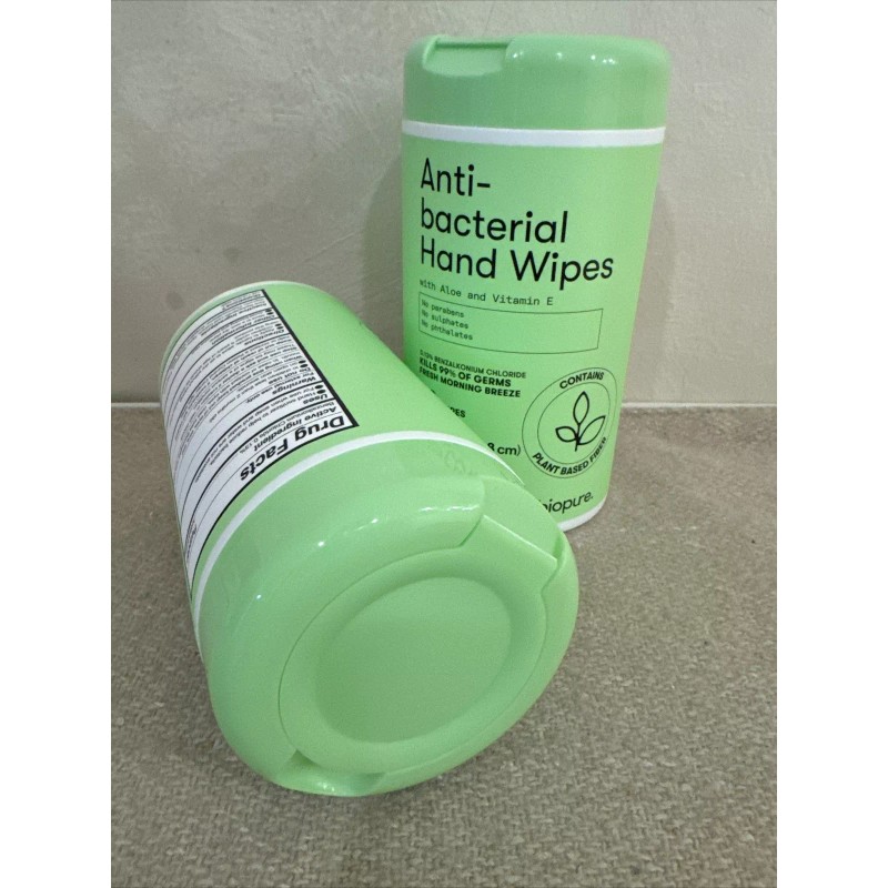 Biopure Antibacterial Hand Wipes With Aloe and Vitamin E Formula