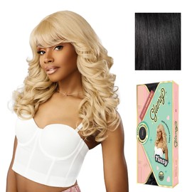 Sensationnel Glamzy Lace Crown Wig - Tinsy Glueless Hand Tied CrownArea Synthetic Hair (1 JETBLACK)