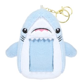NEWEST Shark Plush Kpop Photocard Holder with Keychain, Cute Shark ID Badge Holder Protector Cover, Soft Cartoon Sea Creature Photo Case Sleeves Stationery for Idol ID Card Student Worker Bag Charm