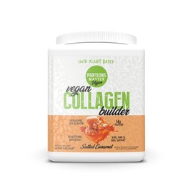 Portions Master Vegan Collagen Builder, Plant Based Collagen Support Powder with Rice & Pea Protein Silica Biotin Tremella Mushroom Vitamin C (Salted Caramel, 500g)