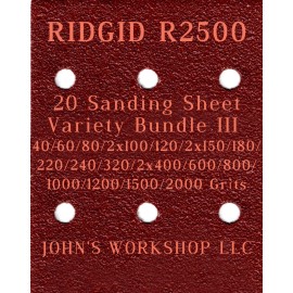 RIDGID R2500 - 17 Different Grits - 20 Sheet Variety Bundle III