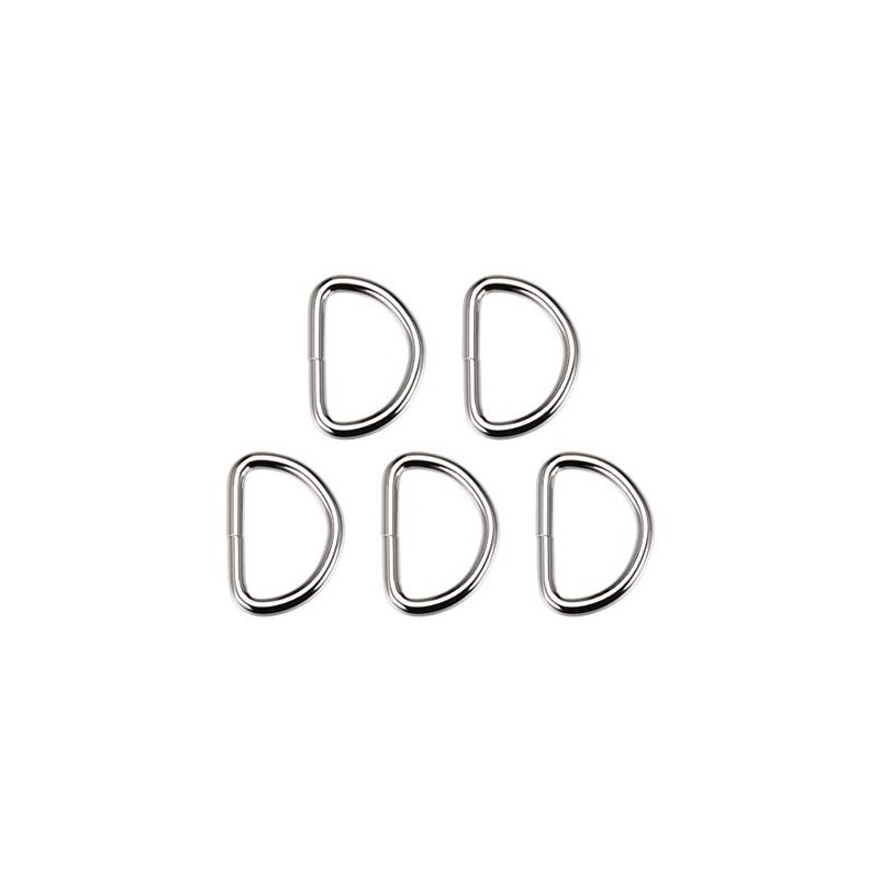 sourcing map 5pcs Metal D Ring 1.26"(32mm) D-Rings Buckle for