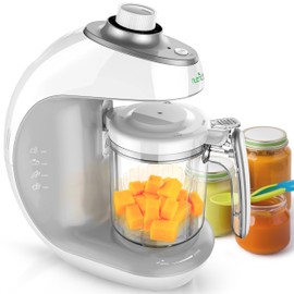 NutriChef Baby Food Maker | 2-in-1 Steam Cooker & Puree Blender | Adjustable Steam Timer | Blend Organic Food for Babies, Infants & Toddlers | Includes Dishwasher Safe Steam Basket & Bowl