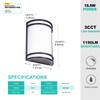 Flynix Indoor Wall Sconce, Half Cylinder Wall Light Fixture, 3000K
