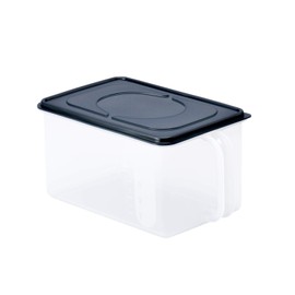 Inomata-K 1226 Storage Container, Handy Stocker, Shallow Type, Clear Black, 1.6 gal (5 L), Width 7.4 x Depth 12.6 x Height 6.0 inches (18.7 x 32 x 15.4 cm), Made in Japan, Includes Handle, Food Soup