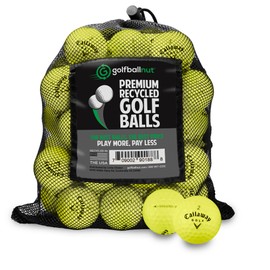 GolfBall Nut - 24 Recycled Golf Balls for Callaway Mix - Used Golf Balls Bulk 4A Near Mint Condition – Includes Mesh Bag – 24-Pack, Yellow
