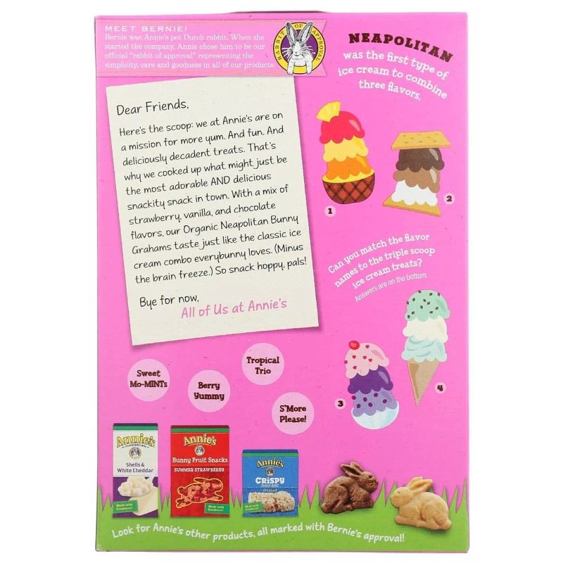 Annie`s Homegrown Annie'S Homegrown Organic Neapolitan Bunny Grahams 7.5 Oz