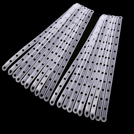 20 Pcs 18.9'' x 0.78'' Plastic White Display Hanger Strips with Holes Space Saving Hangers for Coordinating Heavy Clothes, Closet Organizers and Storage, Plastic Closet Organizers and Storage