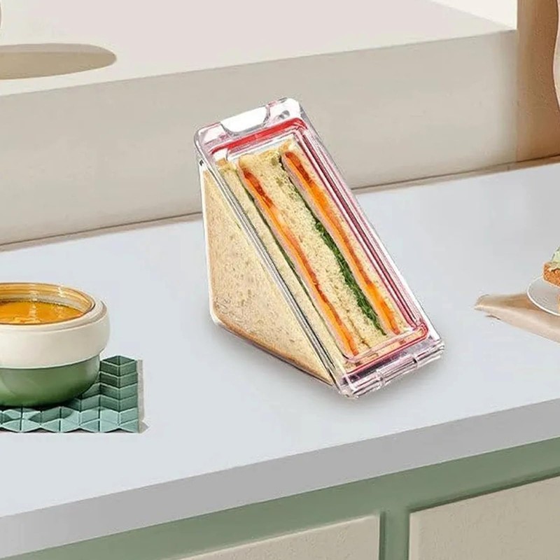 Triangle Sandwich Container Reusable,Triangle Sandwich Container,Portable Breakfast Sandwich Boxes,Washable Sandwich