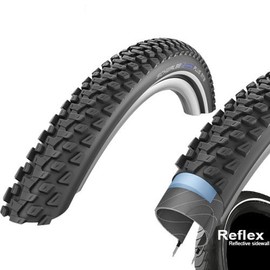 SCHWALBE Marathon Plus HS 468 Smartguard MTB Bicycle Tire with Wire Bead in Black/Reflex - 26 x 2.25