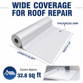 12 Inch X 32.8 Feet Self Stick Roll Roofing, Aluminum Flashing