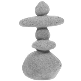 ibasenice River Stone Cairn Zen Stacking Stones 5-Stone Natural River Stone Cairn Handmade Rocks Statues Japanese Garden Decor Office Relaxing Yoga Meditation Accessories Zen Stacked Rock