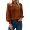 XINWEZZ Womens Sweaters Fall 2024 Casual Puff Long Sleeve Square