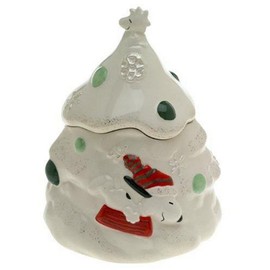 Lenox Snoopy's Christmas Earthenware Candy Jar