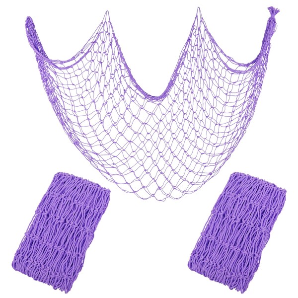 Decorative Fishing Net Light Purple 80x40 Inch,YuanDe 2 Pack Picture