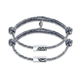 BAUMA Mutual Attraction Rope Braided Couple Bracelets Charm Pendants 2 PCS Gift Jewelry Set for Women Men (The customer gift)