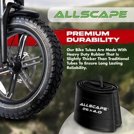 HEB - Heavy Duty Bike Tube for Ebike Tires - Puncture Resistant Inner Tube for 26x4 Bike Tire, Fat Tire Tube, MTB, 26 inch x 4.0 inch Bike Tubes (26" x 4", Qty 1)