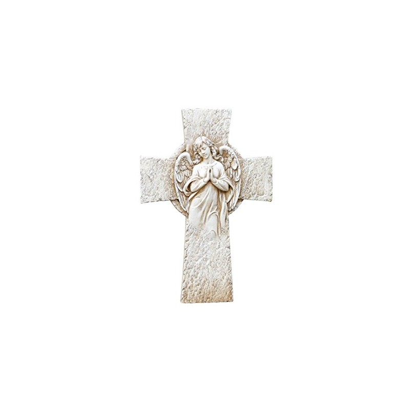 Joseph's Studio Garden Angel Wall Cross, 9.25-Inch, Made of Resin