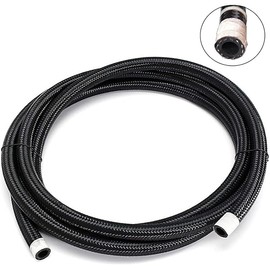10AN Hose - AN10 Fuel Line 10ft Stainless Steel Nylon Braided 500 PSI Transmission Lines for Oil, Cooler, Brake, Transmission, Clutch, Fluids, Gas