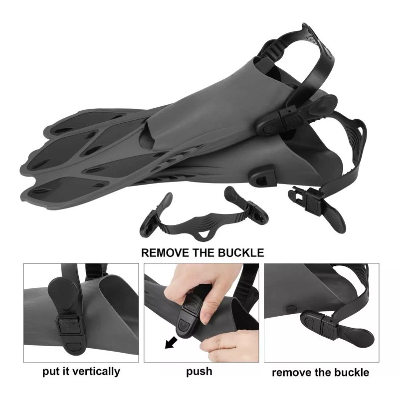 Breezee Market Aletas Natación Snorkeling Ajustable Flexibles Talón Abierto