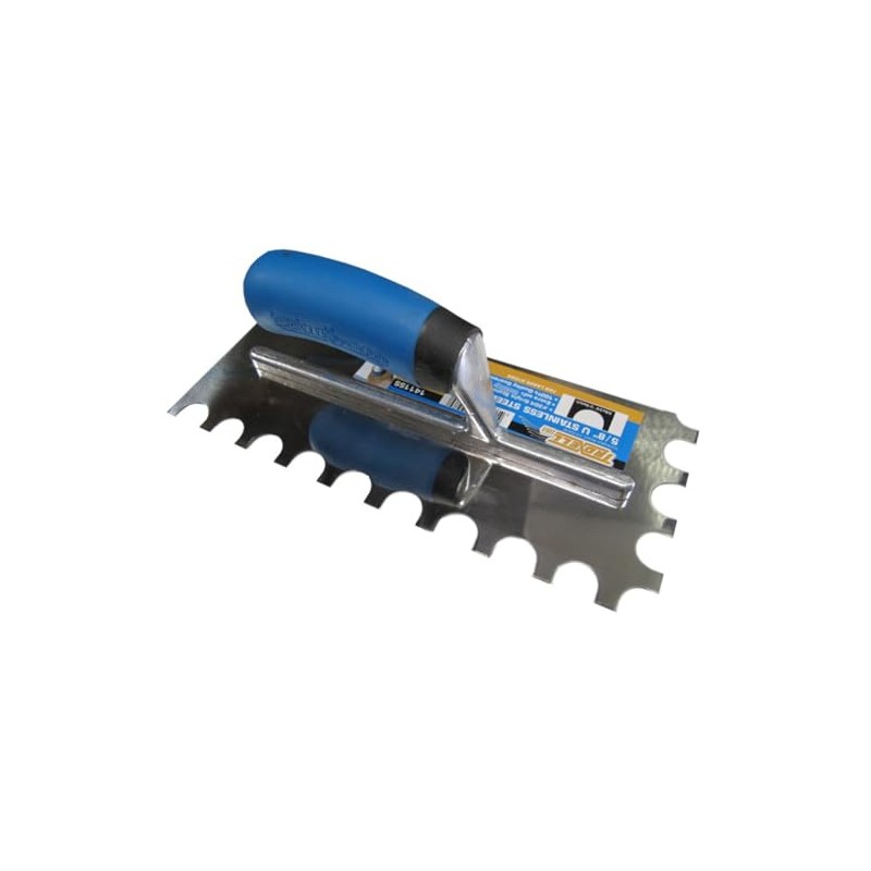 Troxell U Notch Stainless Steel Trowel - 5/8"