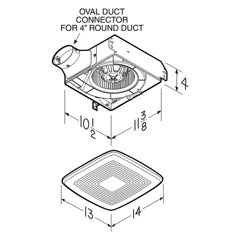 Broan-NuTone LP80 ENERGY STAR Certified LoProfile 4" Bath Ventilation Fan,