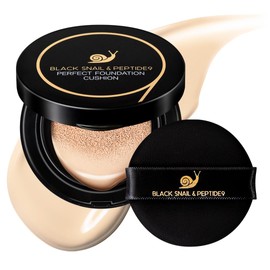FARMSTAY Base De Maquillaje En Cojín Black Snail Peptide 9 Perfect Cushion  Cobertura Total, Ligera, Se Adapta A La Piel, Acabado Suave Y Radiante,...