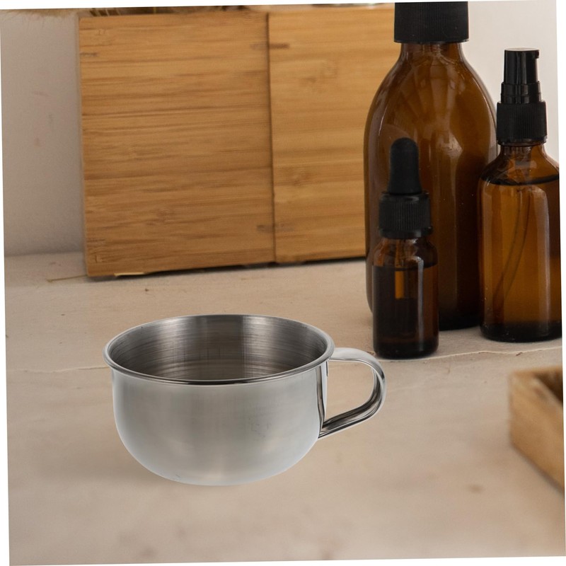BIUDECO Elegant Men's Shaving Bowl Handle Stainless Steel Bowl for