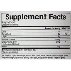 Bioclinic Naturals Somno-Pro L-teanina - 5-HTP - Melatonina Tropical Breeze 90 comprimidos masticables