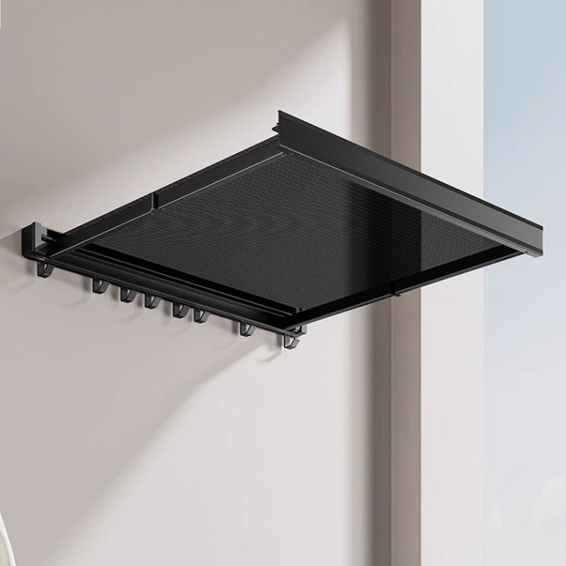 Balcony Clothes Drying Rack Wall Mounted with Mesh Surface Collapsible