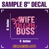 Wife Mom Boss Car Decal Funny Bow Pink, Cute Mother,