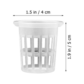 Angoily 1.5" Net Pots, 50PCS Plastic Hydroponic Net Pots Mesh Planter, Garden Hydroponic Nursery Baskets, White Planting Nursery Grow Basket Supplies, Hydroponic Flower Pot Net Cup