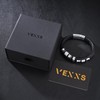 VEXXS Leather Bracelet (Cubic Zirconia - Silver, 8.50)