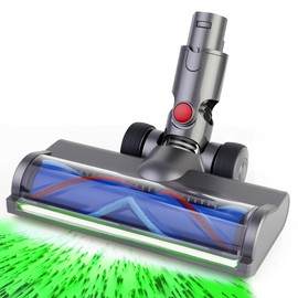 Dust Detection Replacement Brush Head for Dyson V6 DC58 DC59 DC61 DC62 DC74 SV04 SV06 SV09 – LED Green Light Floor & Carpet Attachment, Vacuum Head Accessory for Deep Cleaning
