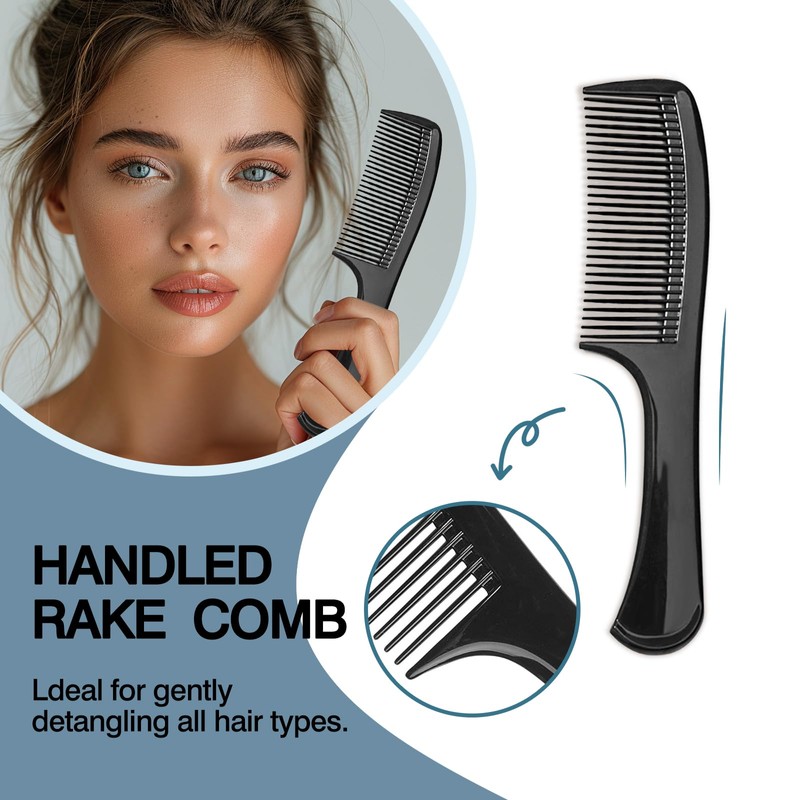 3PCS Wide-Tooth Comb Set, Detangling & Styling Comb, with Ergonomic