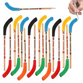 18 Pcs Hockey Pencils,Multicolor Stick Pencils with Rubber Blade Eraser, Multicolor Sports Hockey Party Favors Decorations Sport Themed Party Favors (18 PCS)