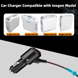 Car Charger for Inogen One g2 g3 g4 g5 Compatible with Inogen BA-306 BA-301 BA-302 BA-303 Portable Oxygen Concentrator Car Charger Power Cord
