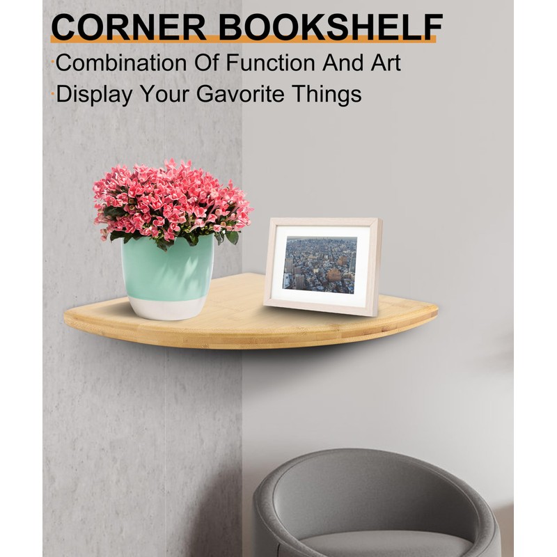 Gugxiom Corner Wall Shelf, Wooden Floating Corner Shelf, Wall Shelf,