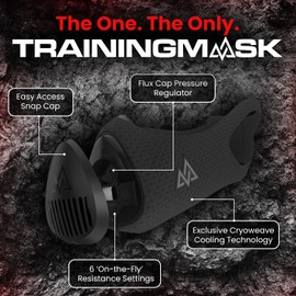 TrainingMask Adult Training Mask 3.0 Training Mask, Black, L/120 kg