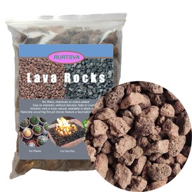 Medium Lava Rock 10LBS, 1" - 2" Natural Volcanic Stones Use in Fireplace, Fire Pit or Bowl Rocks for Indoor Outdoor Natural Gas Propane Fires and Decorative Landscaping