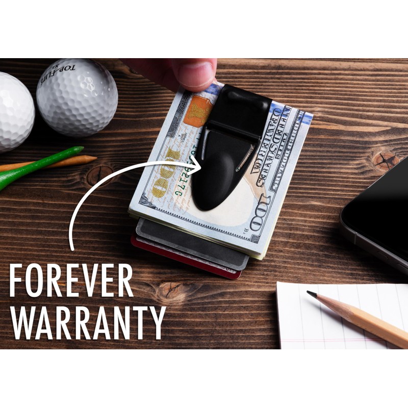 Mini Geneva Black Matte MoneyClamp®, The Only Money Clip that
