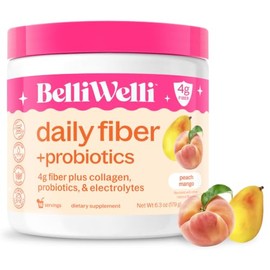 Belli Welli Suplemento Diario de Fibra en Polvo con Colágeno, Probióticos y Electrolitos | Favorece la Salud Digestiva, el Equilibrio Intestinal y la 