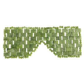gemshan Jade Eye Mask 100% Natural Real Gemstone Jade Stone Reusable Eye Mask (Green-Large)