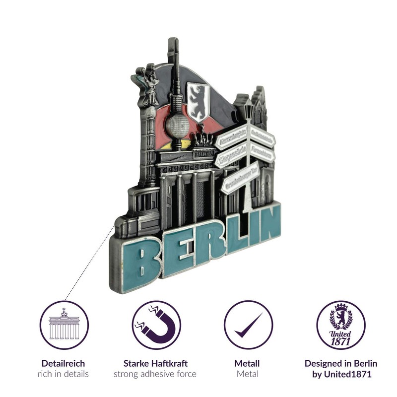 Metal Magnet Berlin Typical Capital Souvenir Fridge Magnet Designed in
