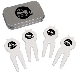 Azeeda 'Construction Vehicle Graphic' Golf Divot Tool/Repair Fork Gift Set (GO00071148)